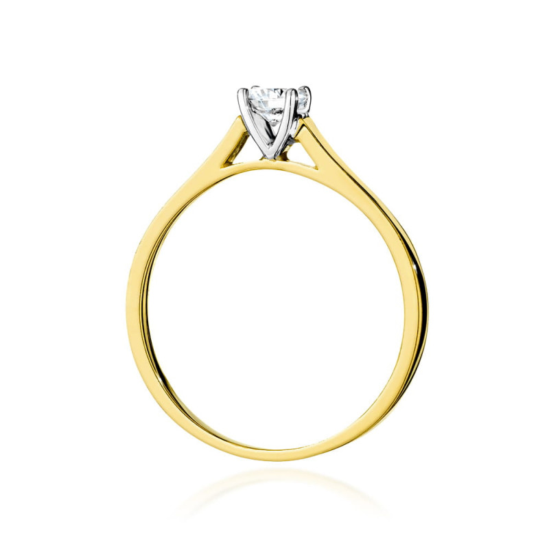 Pierścionek W526 Diament 0,40ct żółte złoto