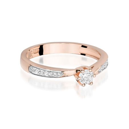 Pierścionek W453 Diament 0,15ct różowe złoto