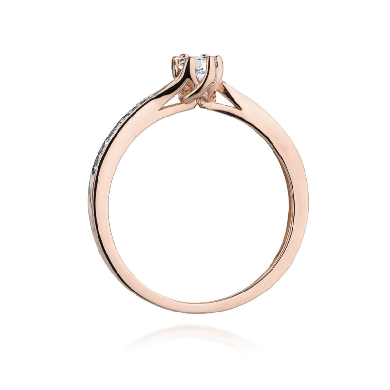 Pierścionek W453 Diament 0,15ct różowe złoto