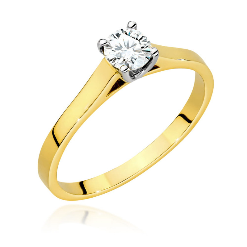 Pierścionek W526 Diament 0,50ct żółte złoto