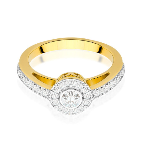 Pierścionek W530 Diament 0,15ct żółte złoto