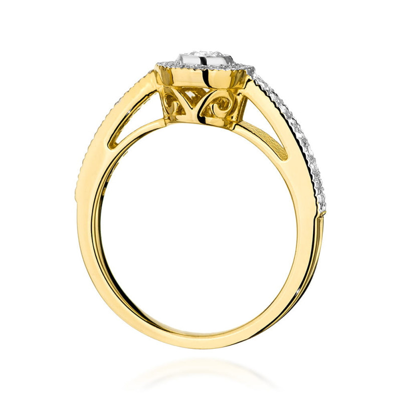 Pierścionek W530 Diament 0,15ct żółte złoto