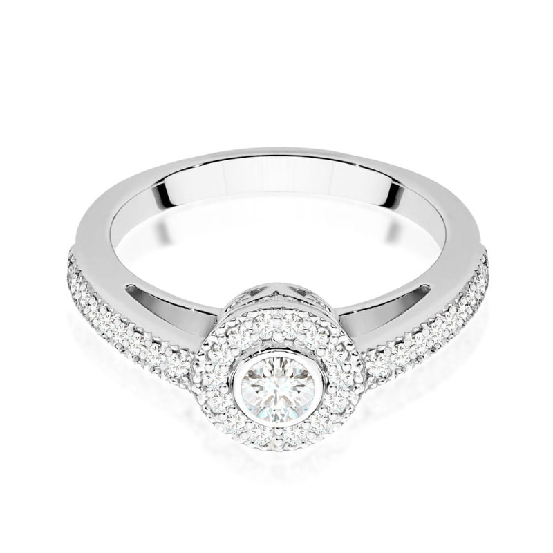 Pierścionek W530 Diament 0,15ct białe złoto