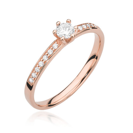 Pierścionek W459 Diament 0,10ct różowe złoto