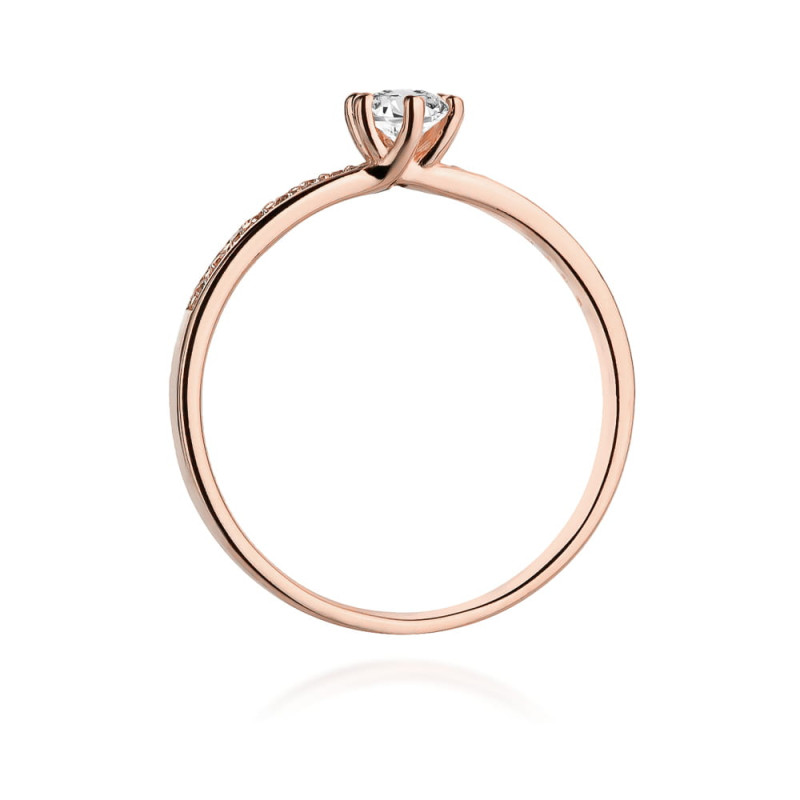 Pierścionek W459 Diament 0,10ct różowe złoto
