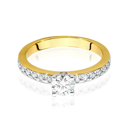 Pierścionek W534 Diament 0,40ct żółte złoto