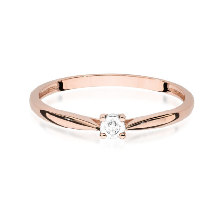 Pierścionek W461 Diament 0,01ct różowe złoto