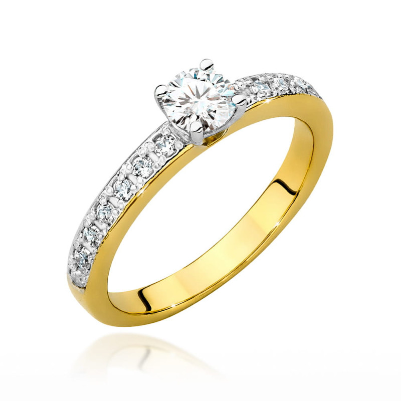 Pierścionek W534 Diament 0,50ct żółte złoto