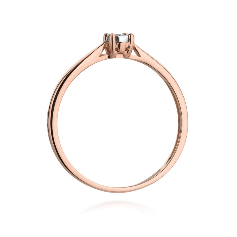Pierścionek W461 Diament 0,03ct różowe złoto