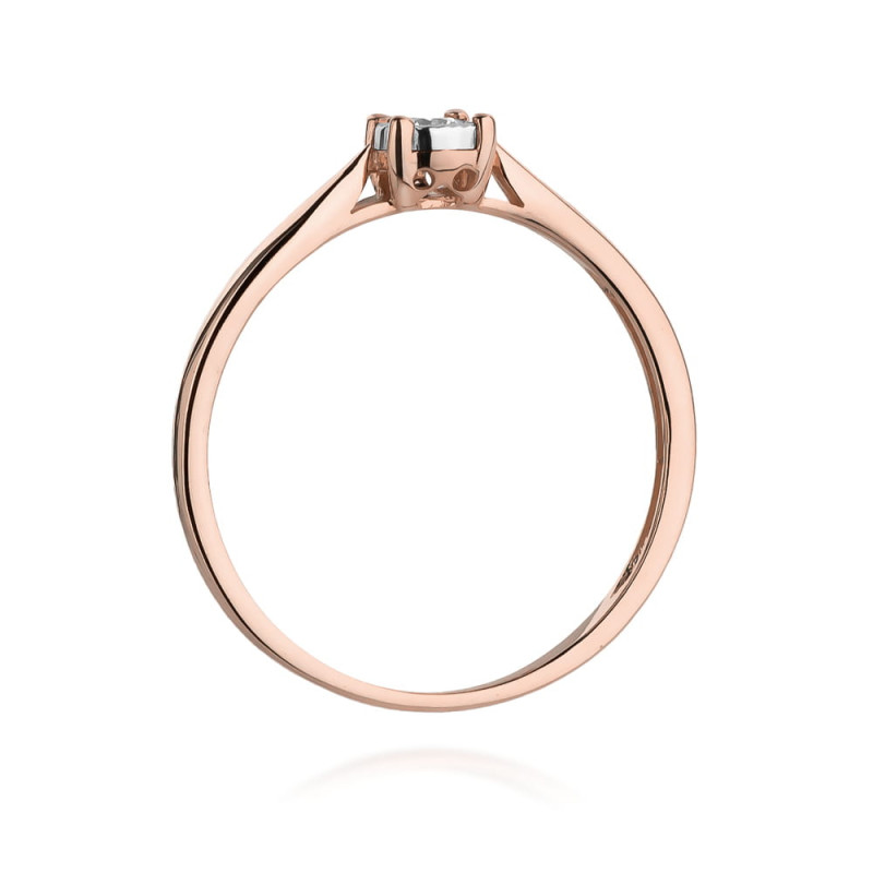 Pierścionek W461 Diament 0,08ct różowe złoto