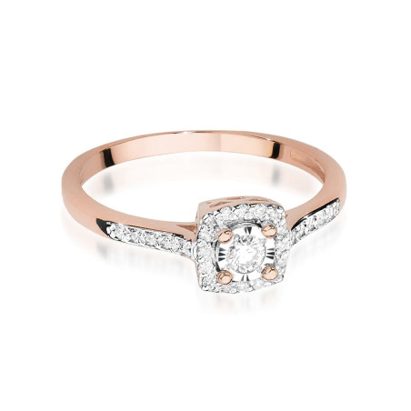 Pierścionek W462 Diament 0,08ct różowe złoto