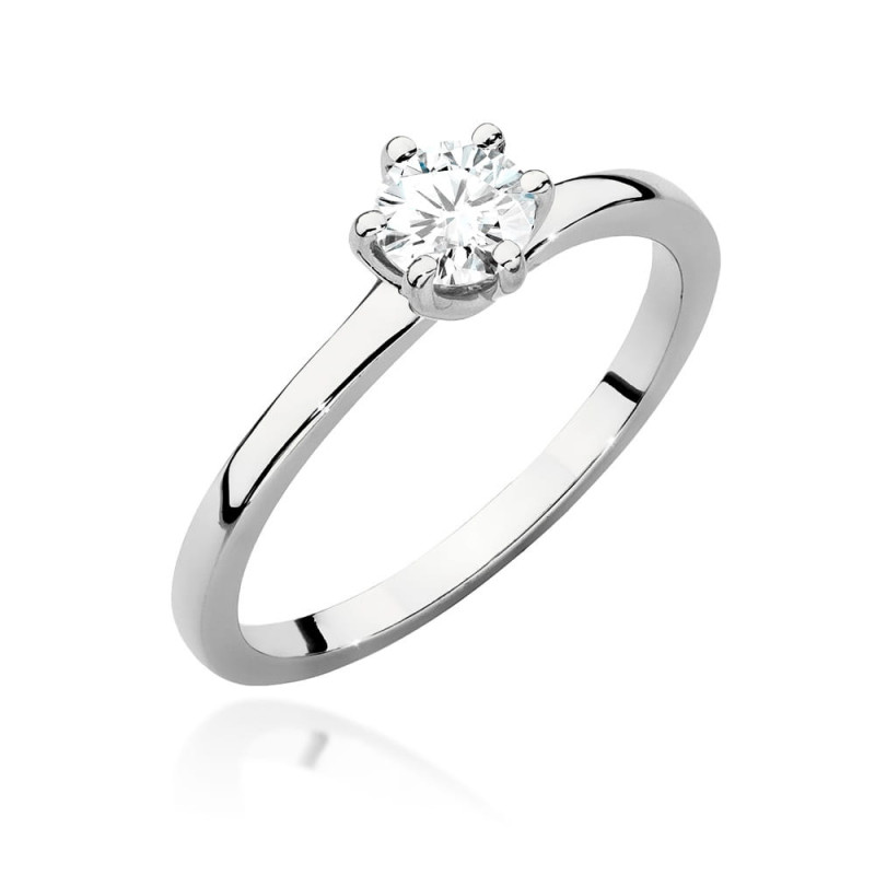 Pierścionek W535 Diament 0,40ct białe złoto