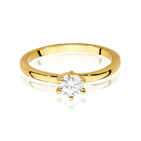 Pierścionek W535 Diament 0,40ct żółte złoto