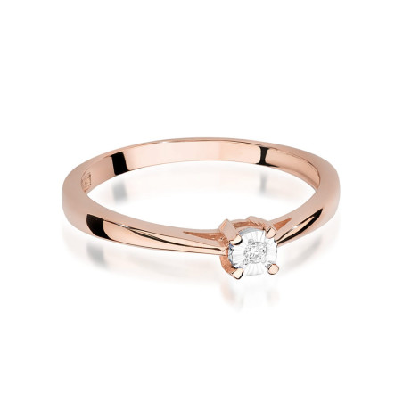 Pierścionek W463 Diament 0,02ct różowe złoto