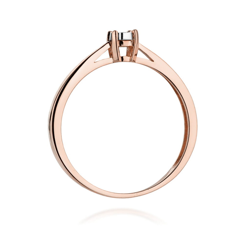 Pierścionek W463 Diament 0,02ct różowe złoto