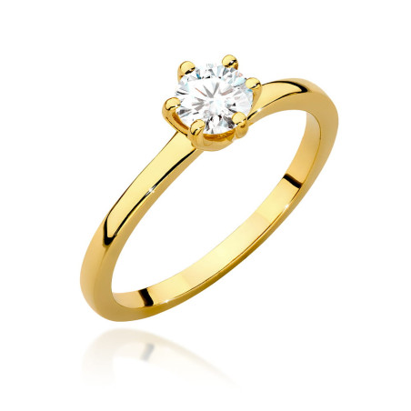 Pierścionek W535 Diament 0,50ct żółte złoto
