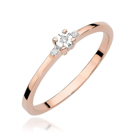 Pierścionek W0464 Diament 0,01ct różowe złoto