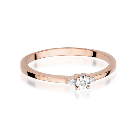 Pierścionek W0464 Diament 0,01ct różowe złoto