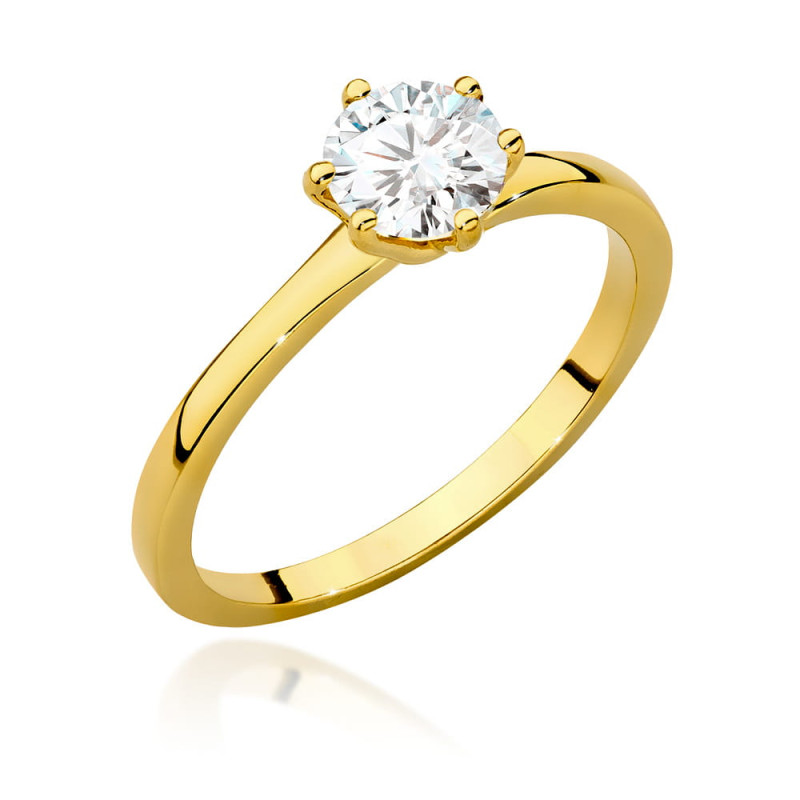 Pierścionek W535 Diament 0,70ct żółte złoto
