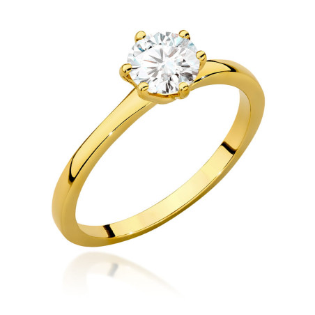 Pierścionek W535 Diament 0,70ct żółte złoto