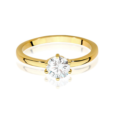 Pierścionek W535 Diament 0,70ct żółte złoto