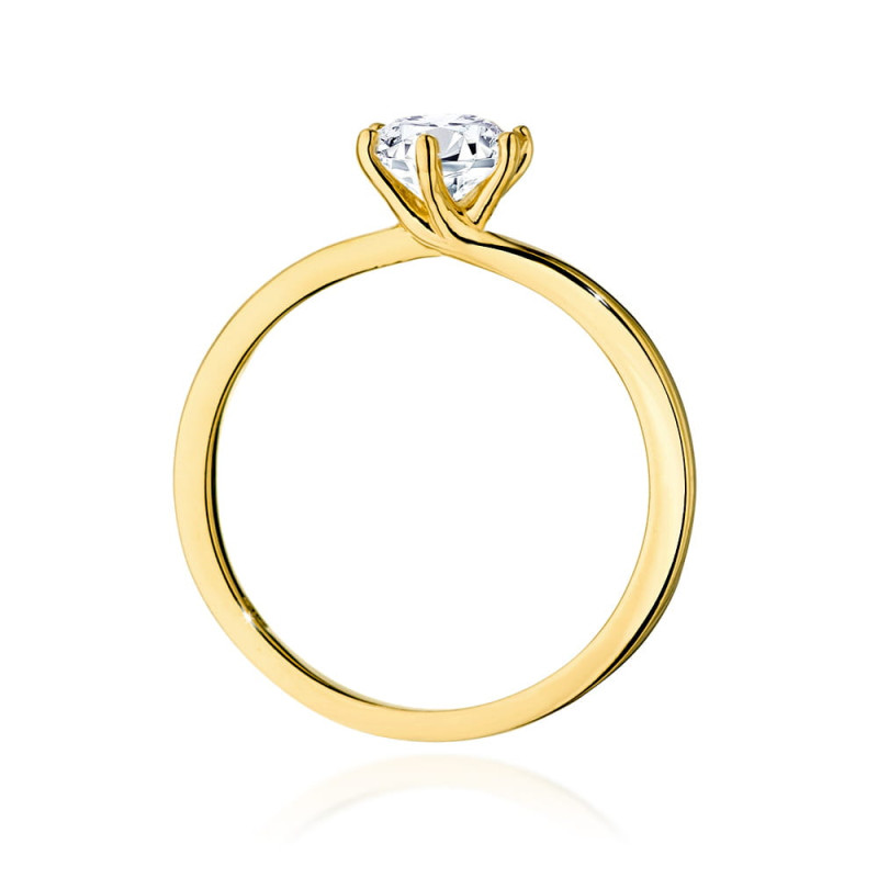 Pierścionek W535 Diament 0,70ct żółte złoto