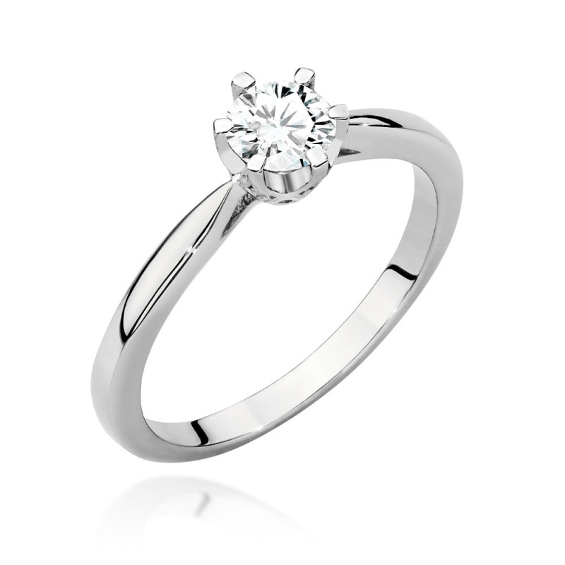 Pierścionek W539 Diament 0,40ct białe złoto