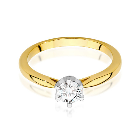 Pierścionek W539 Diament 0,40ct żółte złoto