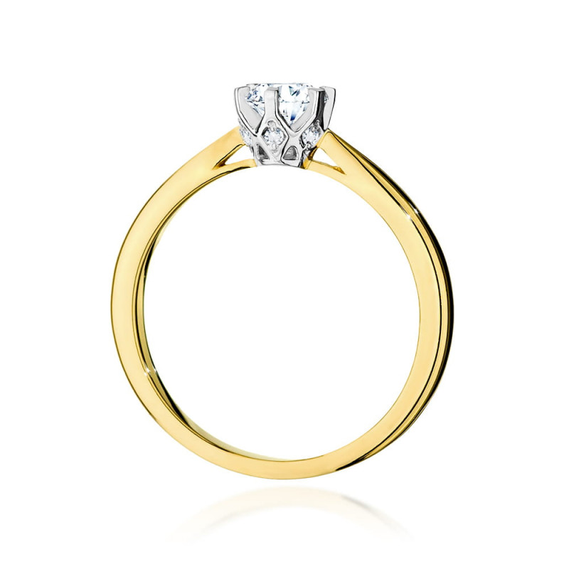 Pierścionek W539 Diament 0,40ct żółte złoto