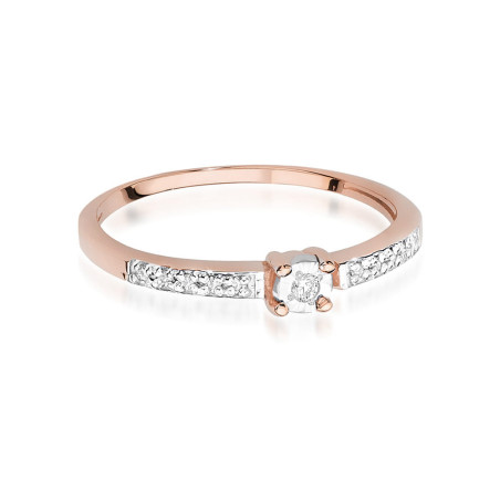 Pierścionek W467 Diament 0,02ct różowe złoto