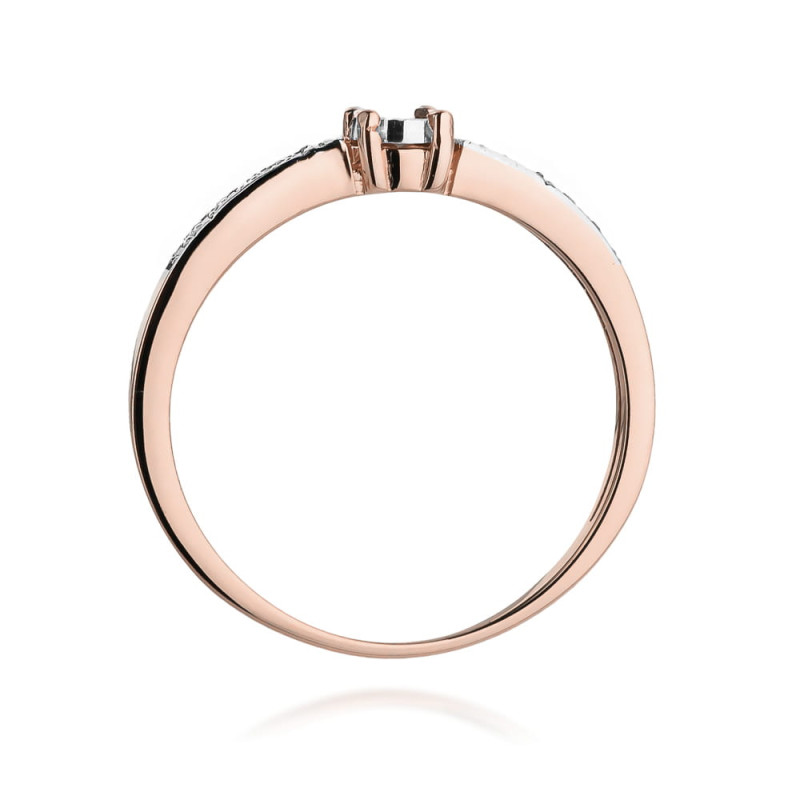 Pierścionek W467 Diament 0,02ct różowe złoto