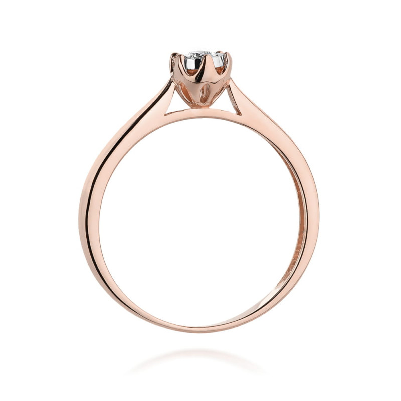 Pierścionek W468 Diament 0,08ct różowe złoto