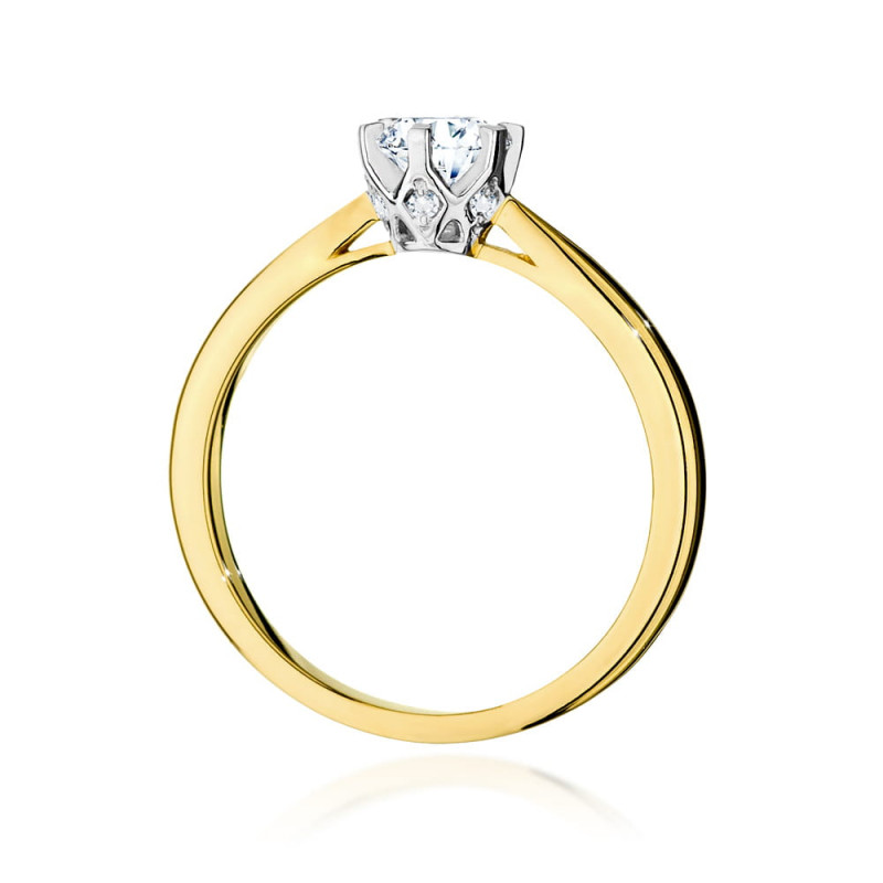 Pierścionek W539 Diament 0,50ct żółte złoto