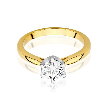 Pierścionek W539 Diament 0,70ct żółte złoto
