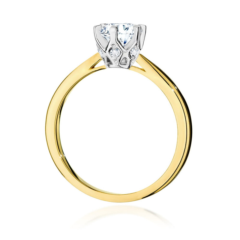 Pierścionek W539 Diament 0,70ct żółte złoto