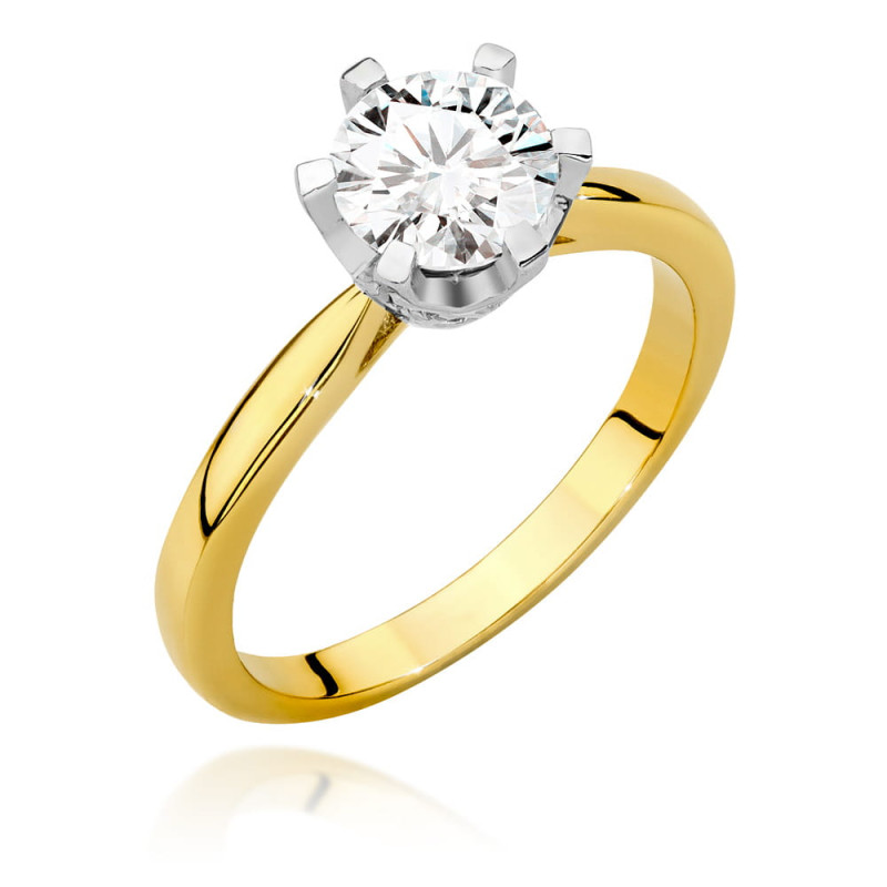 Pierścionek W539 Diament 1,00ct żółte złoto