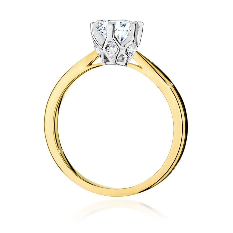 Pierścionek W539 Diament 1,00ct żółte złoto