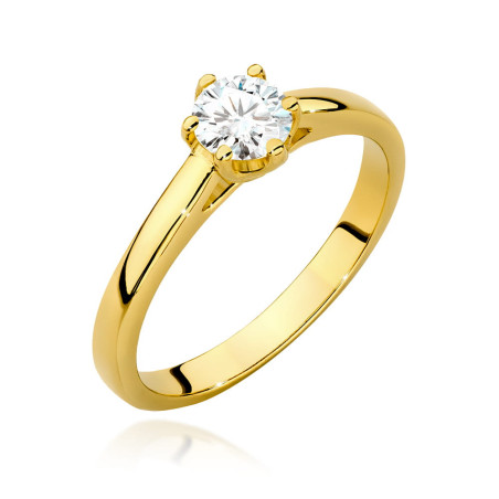 Pierścionek W540 Diament 0,40ct żółte złoto