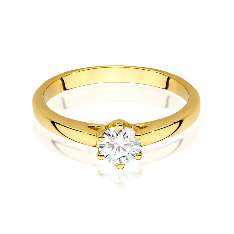 Pierścionek W540 Diament 0,40ct żółte złoto