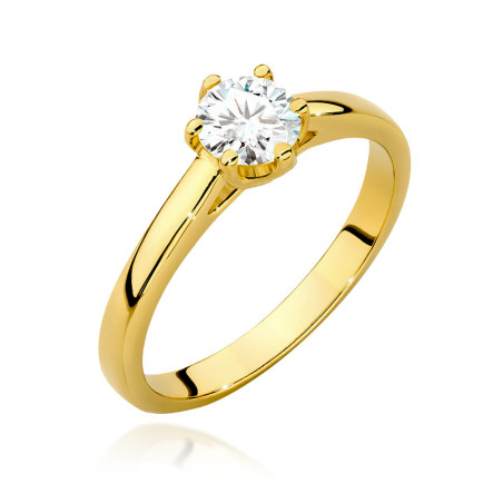 Pierścionek W540 Diament 0,50ct żółte złoto
