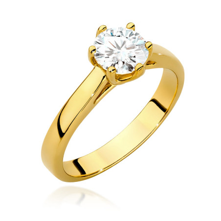 Pierścionek W540 Diament 0,70ct żółte złoto