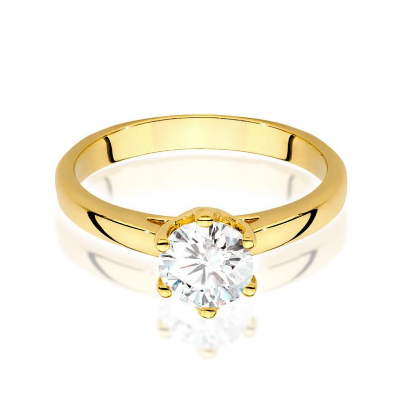 Pierścionek W540 Diament 1,00ct żółte złoto