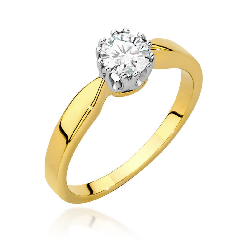 Pierścionek W541 Diament 0,40ct żółte złoto