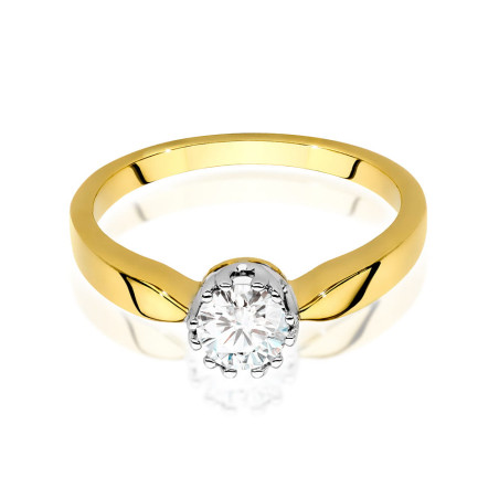 Pierścionek W541 Diament 0,40ct żółte złoto