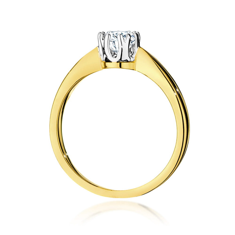 Pierścionek W541 Diament 0,40ct żółte złoto