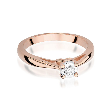 Pierścionek W475 Diament 0,08ct różowe złoto