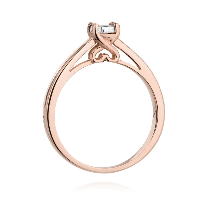 Pierścionek W475 Diament 0,08ct różowe złoto