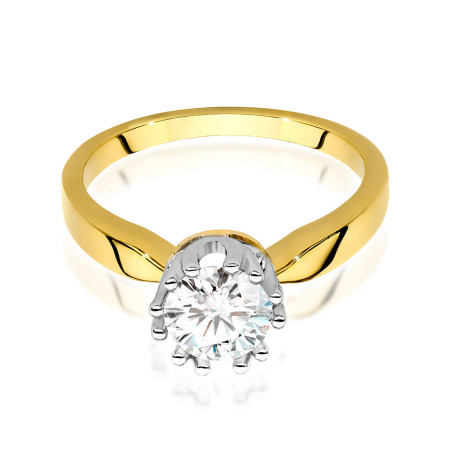 Pierścionek W541 Diament 0,70ct żółte złoto