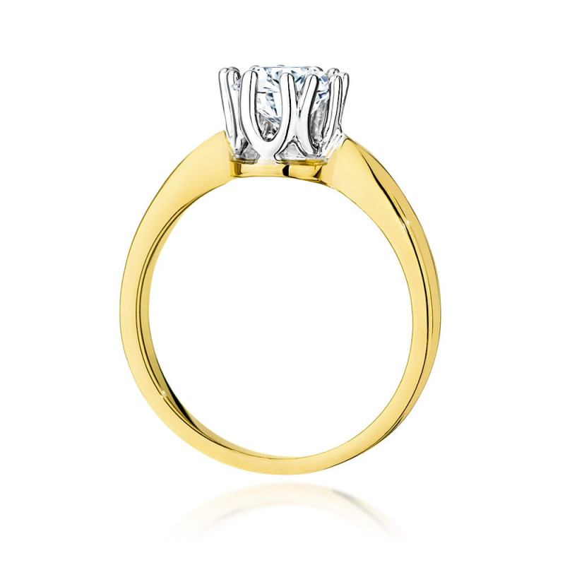 Pierścionek W541 Diament 0,70ct żółte złoto