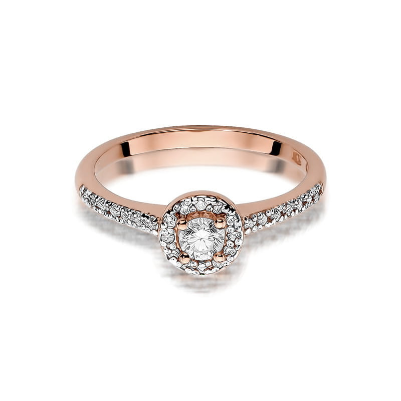 Pierścionek W477 Diament 0,30ct różowe złoto
